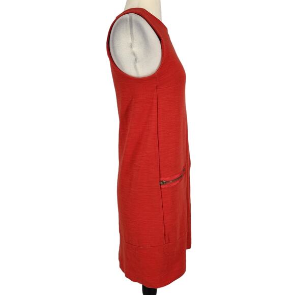 Madewell Orange Shift Sleeveless Dress with Pockets - Picture 6 of 8